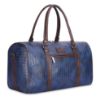 Picture of The Clownfish Expedition Series 29 litres Faux Leather Crocodile Finish Unisex Travel Duffle Bag Weekender Bag (Blue)
