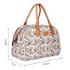Picture of The Clownfish Ziana Series 24 litres Tapestry & Faux Leather Unisex Travel Duffle Bag Luggage Weekender Bag (Dark Brown-Floral)