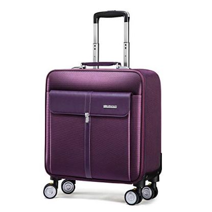 Picture of The Clownfish Minlu Baoluo Luxury Unisex Faux Leather 4 Wheel Travel Luggage Suitcase and Laptop Roller Case (Purple)