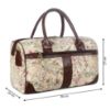 Picture of The Clownfish Greta 30 litres Tapestry with Faux Leather Unisex Travel Duffle Bag Weekender Bag (Beige)