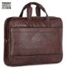 Picture of The Clownfish Biznes Faux Leather 14 inch Laptop Messenger Bag (Dark Brown)