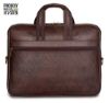 Picture of The Clownfish Biznes Faux Leather 14 inch Laptop Messenger Bag (Dark Brown)