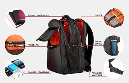 Picture of The Clownfish 30 Ltrs Black Laptop Backpack (TCFBPPO-TE156BL7)