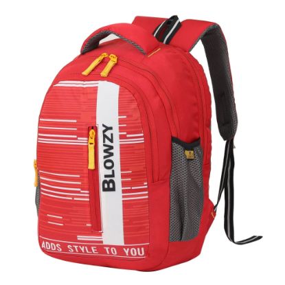 Picture of Blowzy Polyester School Backpack/School Bag for Boys and Girls 25 Ltrs Water Resistant with 1 Year Warranty (Red)