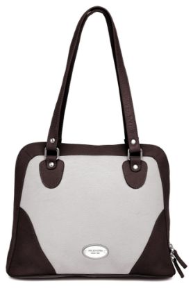 Picture of WildHorn Leather Ladies Shoulder Bag | Hand Bag | Shopping Bag for Girls & Women. (BLUE) (Brown & Beige)