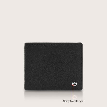 Picture of eske Delph - Genuine Leather Mens Bifold Wallet - Holds Cards, Coins and Bills - 6 Card Slots - Everyday Use - Travel Friendly - Handcrafted - Durable - Water Resistant -Fortuna Black