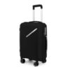 Picture of THE CLOWNFISH Denzel Series Luggage Polypropylene Hard Case Suitcase Eight Wheel Trolley Bag with TSA Lock- Black (Small Size, 56 cm-22 inch)