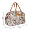 Picture of The Clownfish Ziana Series 24 litres Tapestry & Faux Leather Unisex Travel Duffle Bag Luggage Weekender Bag (Flax)