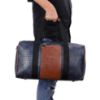 Picture of The Clownfish Anderson 25 litres Unisex Faux Leather Travel Duffle Bag Weekender Bag (Blue)