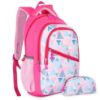 Picture of THE CLOWNFISH Brainbox Series Printed Polyester 30 L School Backpack with Pencil/Staionery Pouch School Bag Daypack Picnic Bag For School Going Boys & Girls Age 8-10 years (Baby Pink)