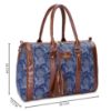 Picture of THE CLOWNFISH Lorna Tapestry Fabric & Faux Leather Handbag Sling Bag for Women Office Bag Ladies Shoulder Bag Tote For Women College Girls (Blue-Floral)