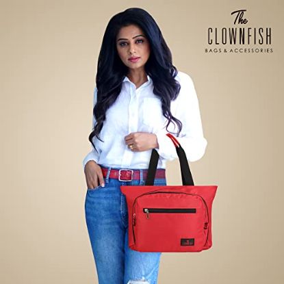 Picture of The Clownfish Sarin Series Polyester Handbag Convertible Sling Bag for Women Ladies Shoulder Bag Tote For Women College Girls (Red)