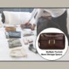 Picture of THE CLOWNFISH Multipurpose Travel Pouch Money Cash Pouch Wrist Handbag Clutch with Wrist Belt (Dark Brown)