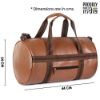 Picture of The Clownfish Zeal 25 litres Faux Leather Unisex Gym Bag Travel Duffle Weekender Bag (Caramel )