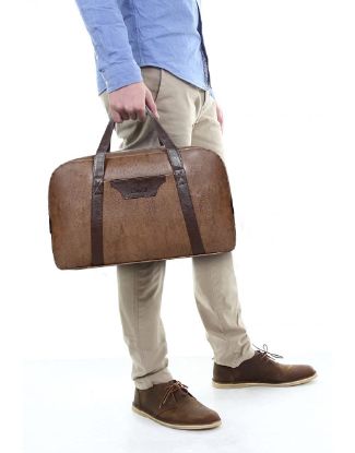 Picture of The Clownfish Romer 27 litres Unisex Faux Leather Travel Duffle Bag (Brown)