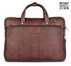 Picture of The Clownfish Richard Series Faux Leather 14 inch Laptop Bags, Brown Laptop Briefcase for Men, Laptop Bags for Men, Messenger Bags For Men,(Mahogany)