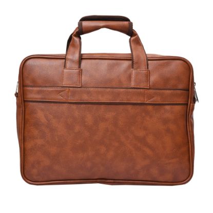 Picture of Blowzy bags Leather Vintage Laptop Shoulder Bag for Men and Women Fit Upto 15.6 Inch Notebook, MacBook (Brown)
