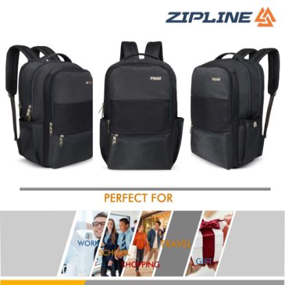 Picture of Zipline 35 Ltr, 19 inch Grey Laptop Backpack for Men & Women college girls boys fits 15.6 inch laptop macbook pro/tablet polyester Airline carry-on size