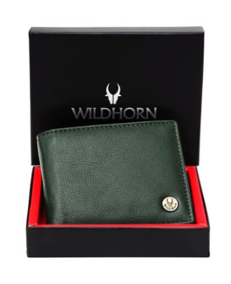 Picture of WILDHORN Wildhorn India Green Leather Men's Wallet (WH2050)
