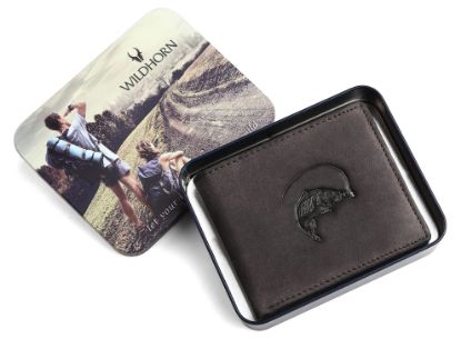 Picture of WildHorn® Salmon Hunter Leather Wallet for Men (Grey)