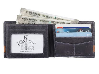 Picture of K London Canterbury Grey Slim Multi Card Mens Wallet (7020_Grey)