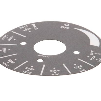 Picture of APW Wyott Dial Plate, Electric Griddles Part# AS-8705517