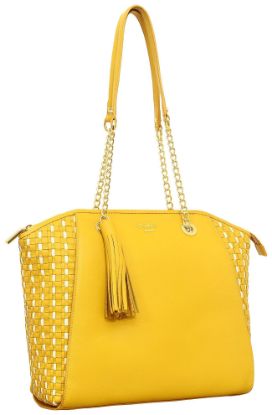 Picture of Eske Paris Liza Leather Tote Bag For Women, Ladies Tote Bag (Yellow Cosmos)