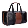Picture of The Clownfish Anderson 25 litres Unisex Faux Leather Travel Duffle Bag Weekender Bag (Black)