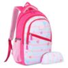 Picture of The Clownfish Brainbox Series Printed Polyester 30 L School Backpack with Pencil/Staionery Pouch School Bag Front Cross Zip Pocket Daypack Picnic Bag For School Going Boys & Girls Age 8-10 years (Blush Pink)