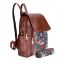 Picture of The Clownfish Medium Size Combo Of Minerva Faux Leather & Tapestry Women'S Backpack College School Girls Bag Casual Travel Backpack For Ladies & Expert Series Pencil Pouch Pen Case (Purple-Floral)
