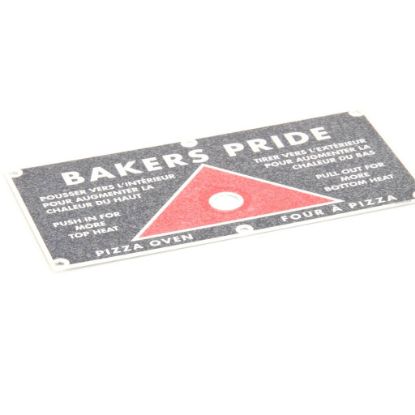 Picture of Bakers Pride Plate; Push/pull [Bi-lingual][ Part# AS-U1224A