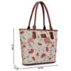 Picture of THE CLOWNFISH Justina Tapestry Fabric & Faux Leather Handbag for Women Office Bag Ladies Shoulder Bag Tote For Women College Girls (Sky Blue-Floral)