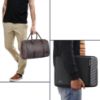 Picture of The Clownfish Combo of Lincoln Vegan Leather 29 L Travel Duffel Bag (Ash Grey) & The Clownfish Algo Series Polyester Unisex 13 inch Laptop Sleeve Tablet Case (Assorted Colour)
