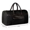 Picture of The Clownfish Alwyn 35 litres Canvas with Faux Leather Unisex Travel Duffle Bag Weekender Bag (Black)