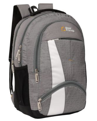 Picture of GOOD FRIENDS Water Resistant School Bag/Backpack/College Bag For Men/Women (Grey)