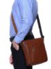 Picture of Trajectory Leather Supercombo Handcrafted Sling Bag Credit Card Holder (Tan Brown)