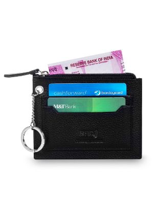 Picture of MaiSoli RFID Protected Genuine Leather Wallet with Key Ring - Black
