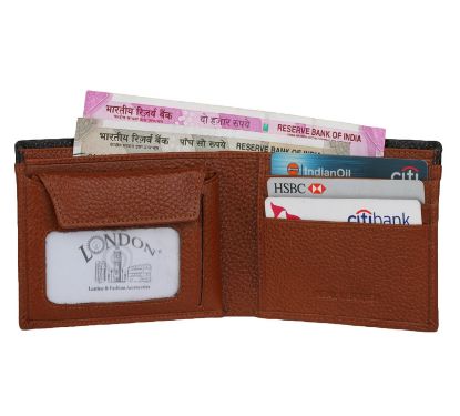 Picture of K London Edinburgh Tan Sleek Card Coin Pocket Men's Wallet (6004_tanblack)