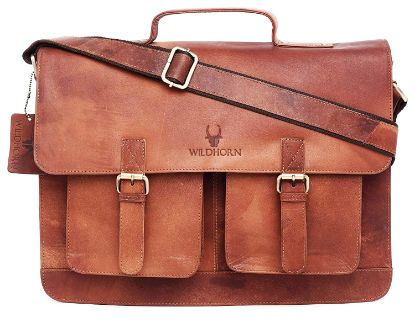 Picture of WILDHORN® Leather Laptop Messenger Bag for Men I Office Bags I Traveler Bags (Tan)