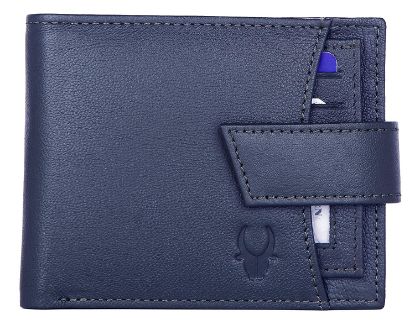 Picture of WildHorn® Leather Wallet & Blue Safiano Card Case Combo Gift Hamper for Men