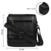 Picture of Bagneeds Stylish PU Leather Sling Cross Body Travel Office Business Messenger One Side Shoulder Bag for Men Women(25cmx8cmx26.5cm) (Black)
