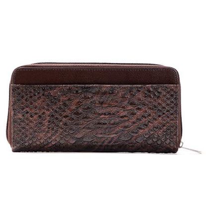 Picture of Bagneeds Crok With Pu Leather Fabric Clutch Cosmetic Item/Cash & Card Holder For Women/Girls (Brown)