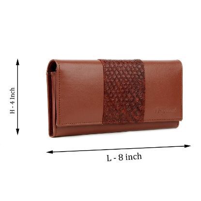 Picture of Bagneeds Crok with Pu Leather Wallet Money/Card Holder for Women (Brown)