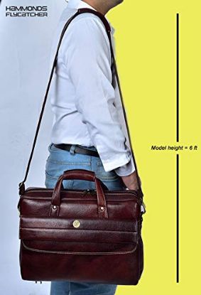 Picture of Hammonds Flycatcher Genuine Leather 15.6 inch Laptop Messenger Bag for Men|Office Bag|Travel Bag|Laptop Bag|Messenger Bag|