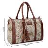 Picture of THE CLOWNFISH Lorna Tapestry Fabric & Faux Leather Handbag Sling Bag for Women Office Bag Ladies Shoulder Bag Tote For Women College Girls (Beige)