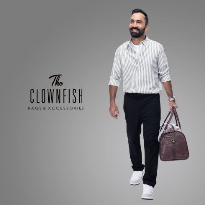 Picture of The Clownfish Faux Leather 27 Cms Travel Duffle(TCFDBFL-R34LCHO1_Brown)