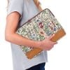 Picture of The Clownfish Python Faux Leather with Tapestry Fabric Unisex 15.6 inch Tablet Case Laptop Sleeve (Flax)
