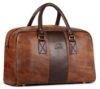 Picture of The Clownfish Ambiance Series 24 Liters Vegan Leather Unisex Travel Duffle Bag Men Travel Duffel Bag Luggage Daffel Bags Air Bags Luggage Bag Travelling Bag Truffle Bags (Tawny Brown)