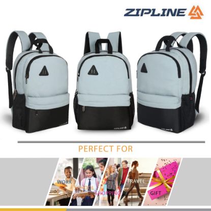 Picture of Zipline Unisex casual polyester 19 L Backpack School Bag Women Men Boys Girls children College Bag Weekend Bag (L-Blue) (Small Size)
