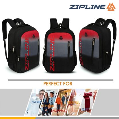 Picture of Zipline Stylish Casual 36L Standard Backpack School College Bag For Men Women Boys & Girls (1-Medium Black Bag)